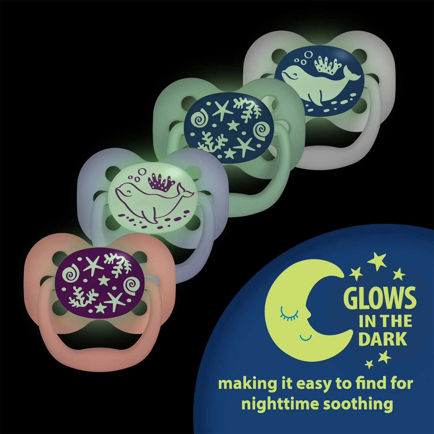 Dr. Brown's™ Advantage™ Glow-in-the-Dark Pacifiers, Ages 0-6 months, 2 Count - Image 6