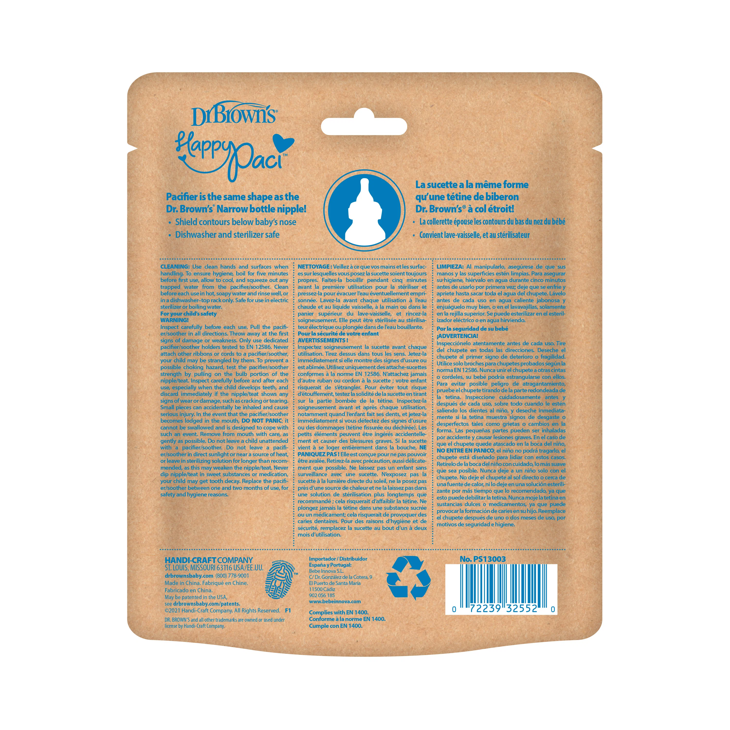 Dr. Brown’s® HappyPaci™ 100% Silicone One-Piece Pacifier - Image 4